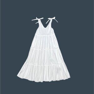 Label Of Love Tiered Maxi Dress With Bow Tie Straps 100% Cotton  Women Size M